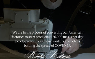 「Brooks Brothers（ブルックス ブラザーズ）」、マスクを生産　医療従事者へ提供