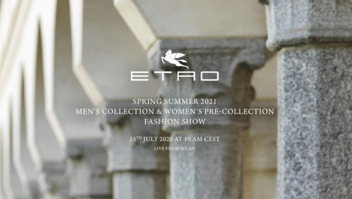 「ETRO（エトロ）」2021春夏メンズコレクション＆ウィメンズプレコレクション　ライブストリーミング