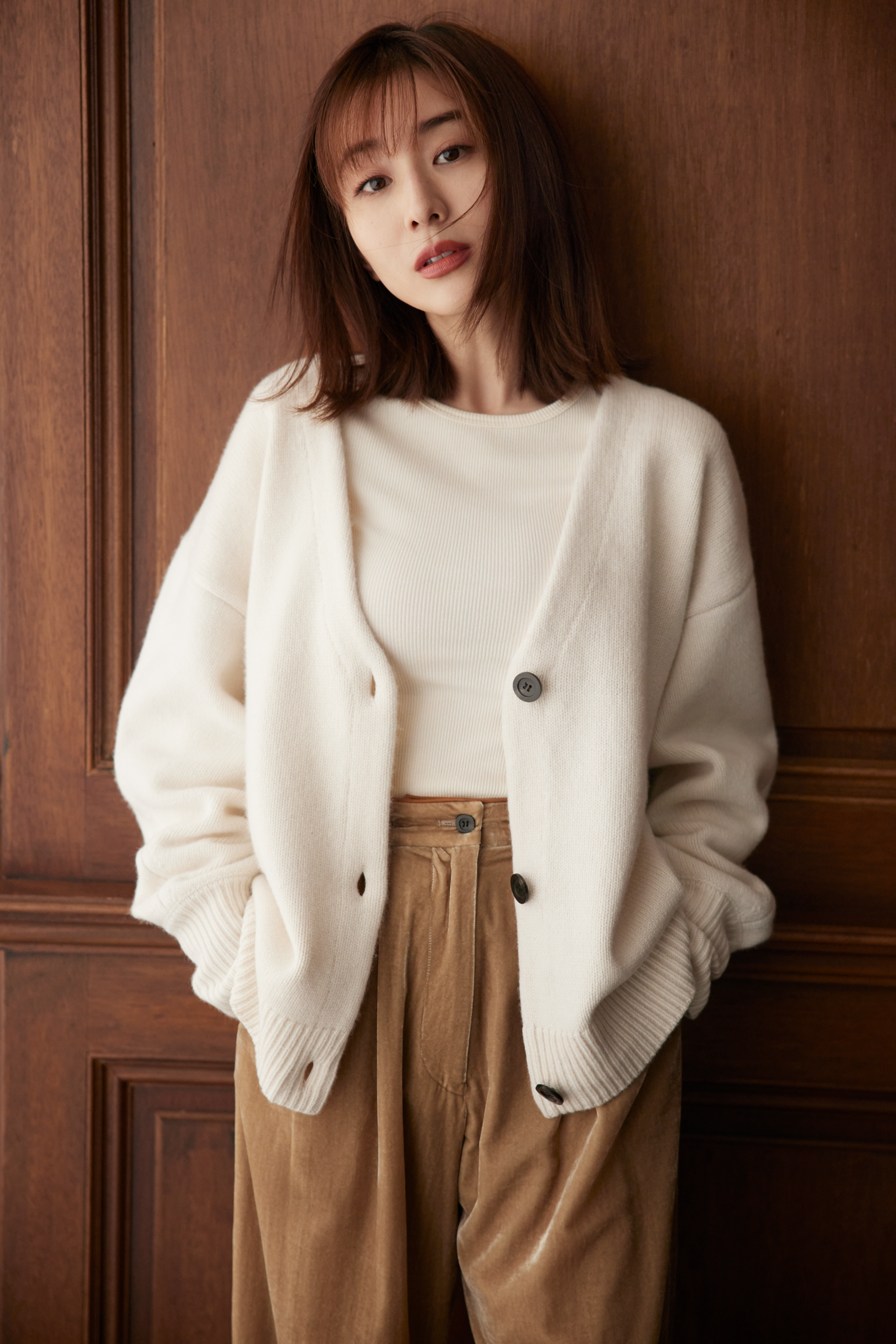 田中みな実×CLANE CURL FUR SHORT COAT BEIGE