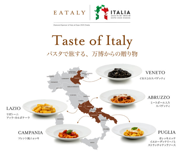イータリー、夏のキャンペーン「Taste of Italy パスタで旅する、万博からの贈り物」を開催