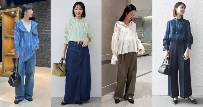 「甘すぎない」が今の気分　オフィスでも浮かない、進化系フリルブラウスの着こなし術