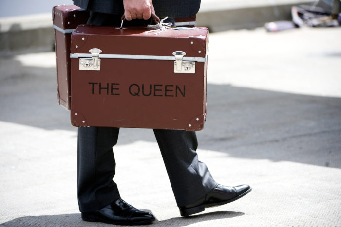 Mandatory Credit: Photo by Derek Blair / Rex Features ( 1211899f ) Queen Elizabeth II's luggage Hebridean cruise to celebrate Princess Anne's 60th Birthday, Stornoway Ferryport, Scotland, Britain - 26 Jul 2010