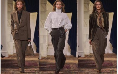 秋コーデに　通年仕様OK、「ラルフ ローレン（Ralph Lauren）」の茶系パンツ