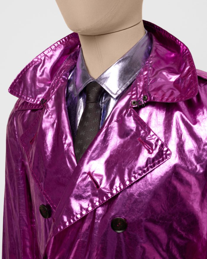 Men’s pink metallic silk trench coat_ Spring_Summer 2013